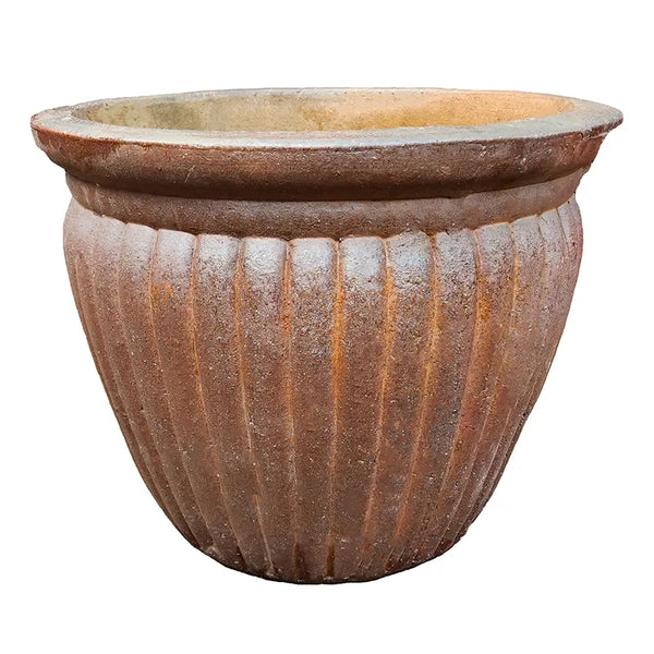 Short Fluted Terracotta Pot Extra Large (D80cm x H59cm) image 0