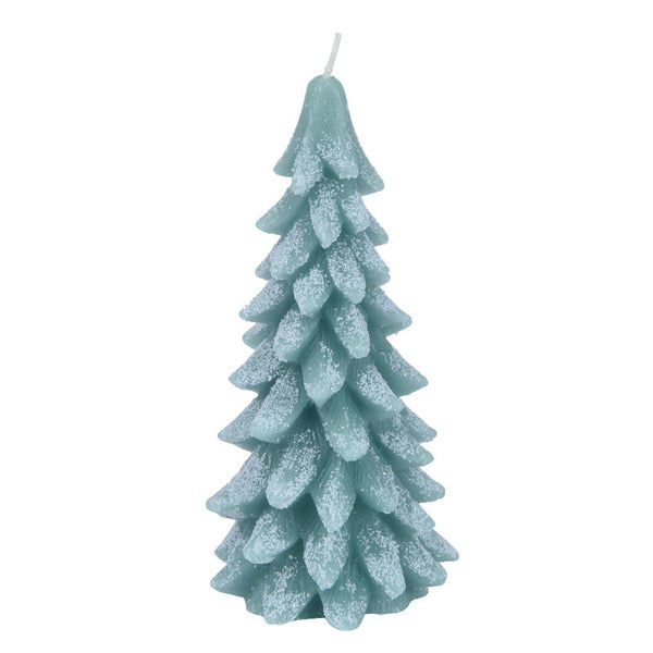 Decoris Green Snowy Tree Candle image 0