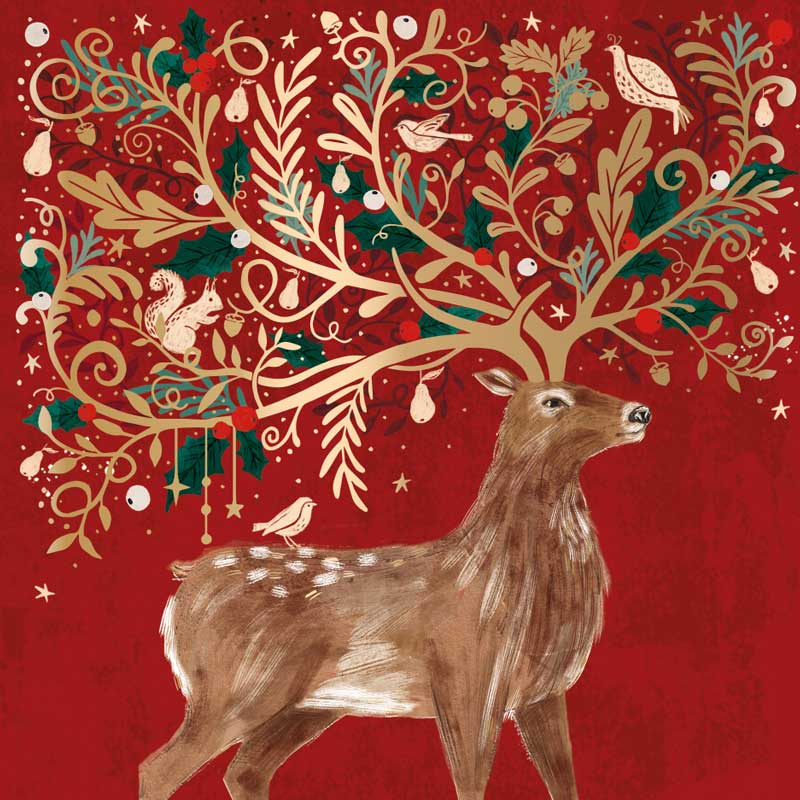 Ling Design Large Premium Cards - Ornate Stag (Pack of 10) image 0