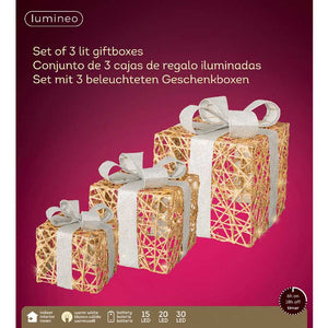 Lumineo Micro LED Battery-Operated Paper Giftboxes (Set of 3) image 4