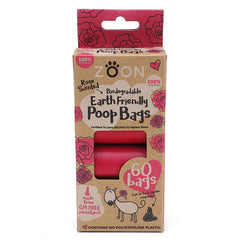 Zoon Rose Scented Biodegradable Poop Bags (60 bags) image 0