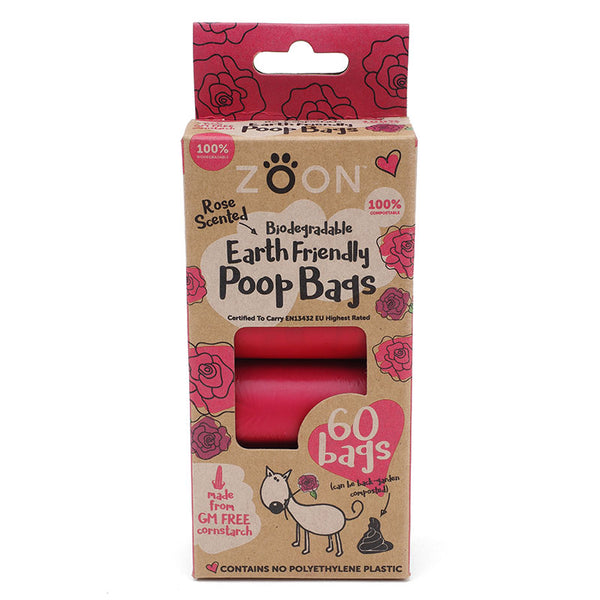 Zoon Rose Scented Biodegradable Poop Bags (60 bags) image 0