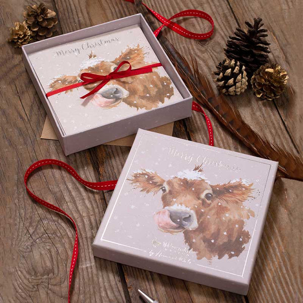 Wrendale Designs Luxury Boxed Cards - First Taste Of Snow (Pack of 8) image 1
