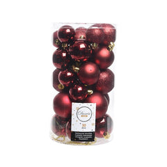 Decoris Shatterproof Baubles in Oxblood (Pack of 30) image 0
