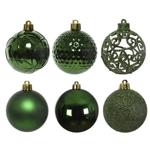 Decoris Shatterproof Baubles in Pine Green (Pack of 37) image 1