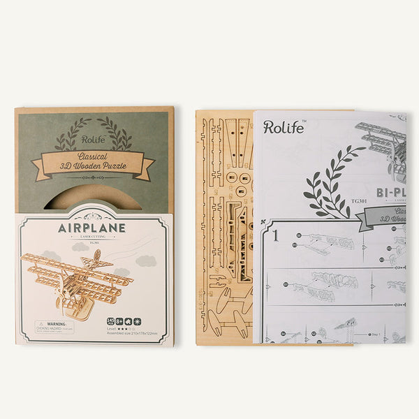 Robotime Airplane DIY Wooden 3D Puzzle image 5