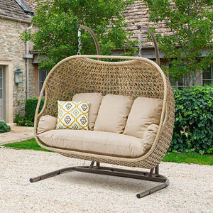 Bramblecrest Somerford Triple Hanging Cocoon Chair in Sandstone Weave image 0