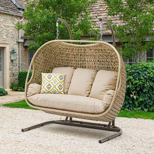 Bramblecrest Somerford Triple Hanging Cocoon Chair in Sandstone Weave image 0