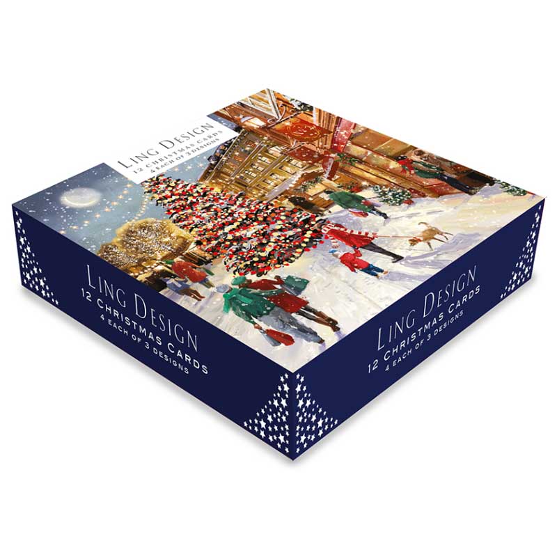 Ling Design Small Deluxe Cards - Festive Streets (Pack of 12) image 0