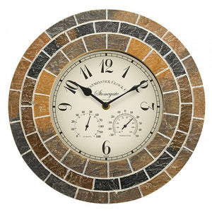 Outside In Stonegate Mosaic Clock & Thermometer image 1