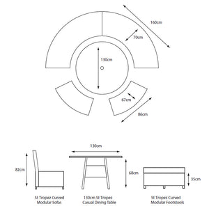 LG Outdoor St Tropez Round Modular Garden Set in Stone with Gas Firepit image 8