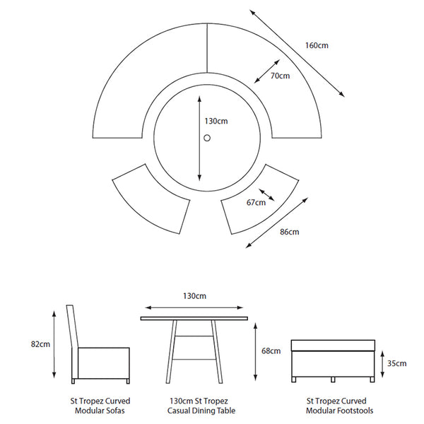 LG Outdoor St Tropez Round Modular Garden Set in Stone with Gas Firepit image 8