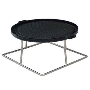 Bramblecrest Reversible Griddle &amp; Bracket for Square Firepit Table image 6