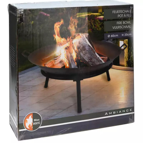 Koopman 60cm Cast Iron Fire Bowl Pit with Stand & Handles image 3