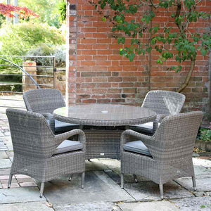 Supremo Verona 4-Seat Dining Set with 120cm Round Table, 2.5m Parasol & Base image 6