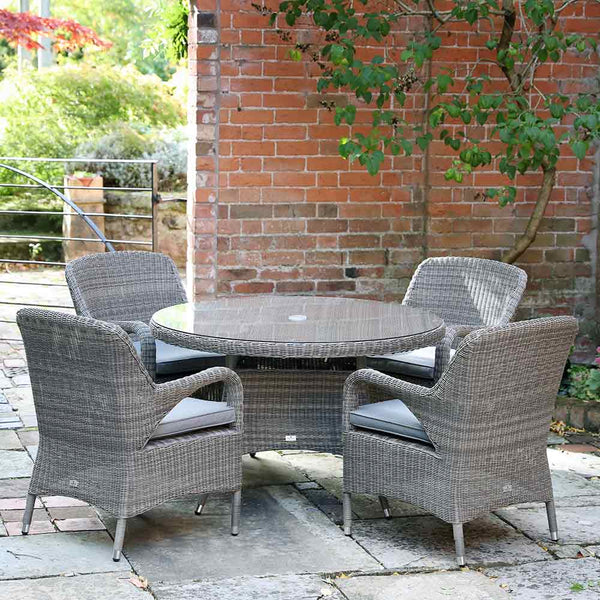 Supremo Verona 4-Seat Dining Set with 120cm Round Table, 2.5m Parasol & Base image 6