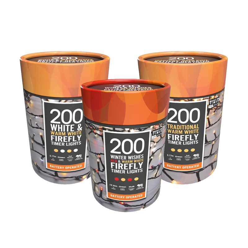 Festive 200 Battery-Operated Firefly Lights image 0