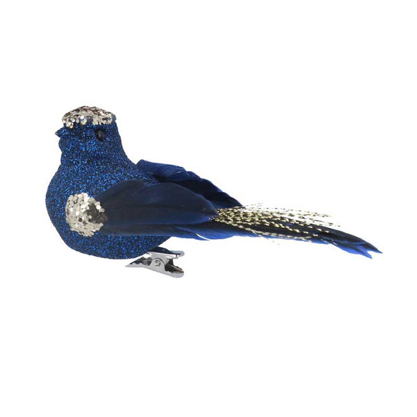 Gisela Graham Blue Sparkle Bird Clip image 0