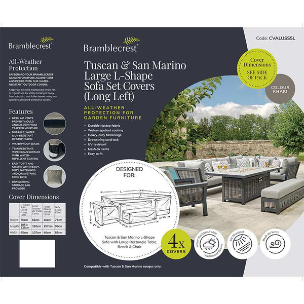 Bramblecrest Covers for Tuscan or San Marino Large L-Shape Sofa Set, Long Left image 1