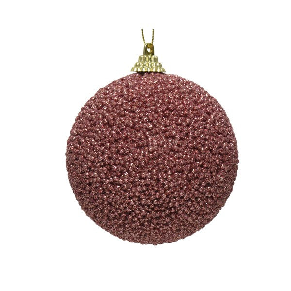 Decoris Foam Bauble with Glitter Beads in Velvet Pink image 0