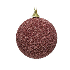 Decoris Foam Bauble with Glitter Beads in Velvet Pink image 0