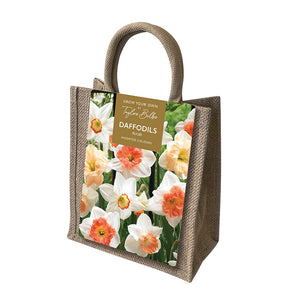 Jute Gift Bag with 12 Assorted Daffodil Bulbs image 0