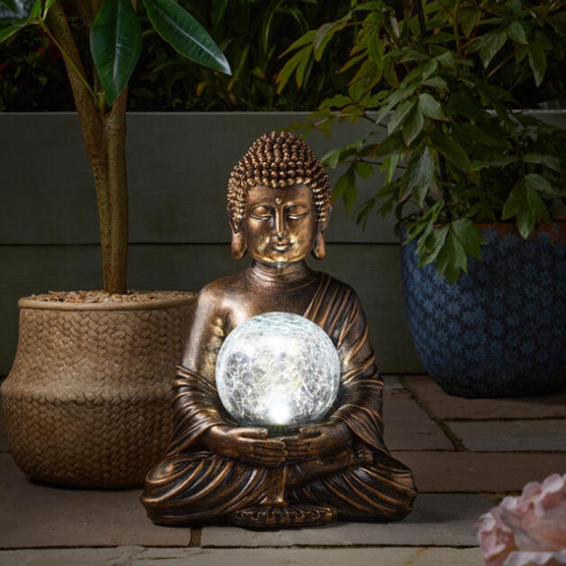 Smart Solar Gazing Buddha Colour Changing Globe image 0