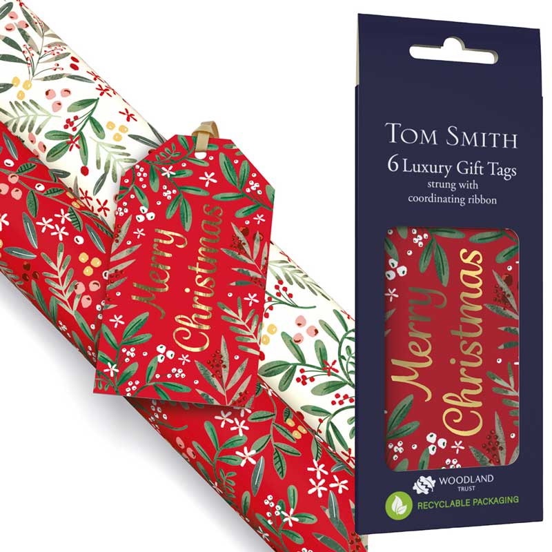Tom Smith 6 Luxury Festive Foliage Gift Tags image 0