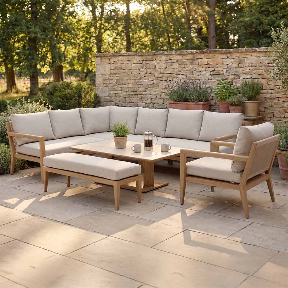 Bramblecrest Maine 8-Seat L-Shape Modular Sofa Set with Height Adjustable Table image 0