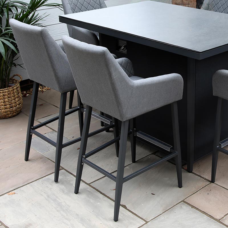 Supremo Mirfield 6 Seat Bar Set in Slate Grey with Rectangular Table image 0