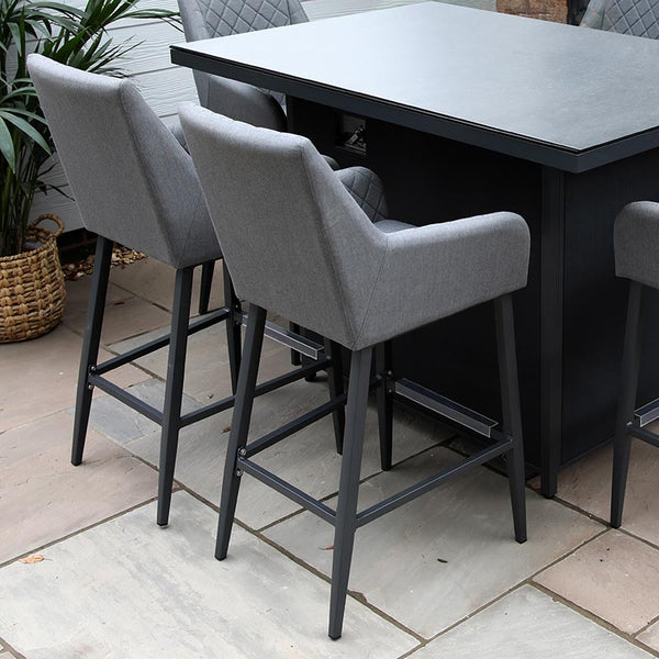 Supremo Mirfield 6 Seat Bar Set in Slate Grey with Rectangular Table image 1