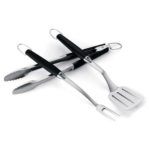 Weber Premium Stainless Steel Tool Set - Spatula, Tongs & Fork image 1