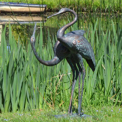Home & Garden UK Pair of Love Cranes Garden Statue image 0
