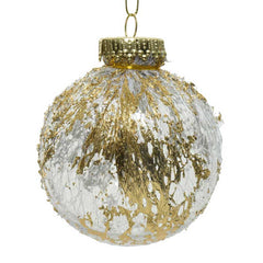 Decoris Shatterproof Bauble with Gold Lace image 0