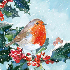 Ling Charity Christmas Cards - Robin On Holly (Pack of 6) image 0