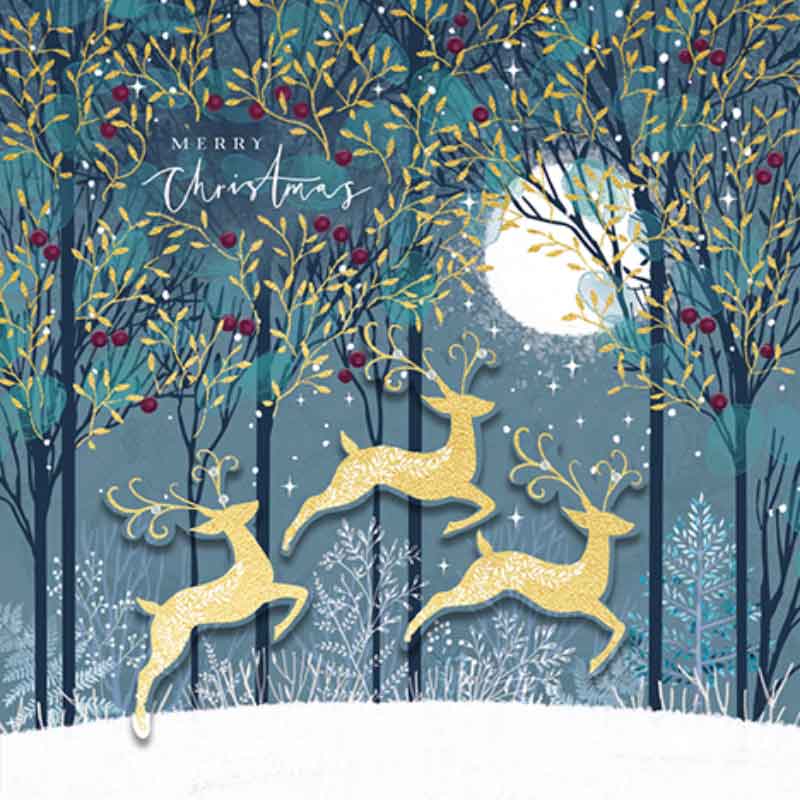 Ling Design Luxury Christmas Cards - Leaping Through Snow (Pack of 5) image 0