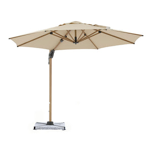 Bramblecrest Chichester 3m Round Cantilever Wood Effect Parasol in Sand with Granite Base &amp; Cover image 5
