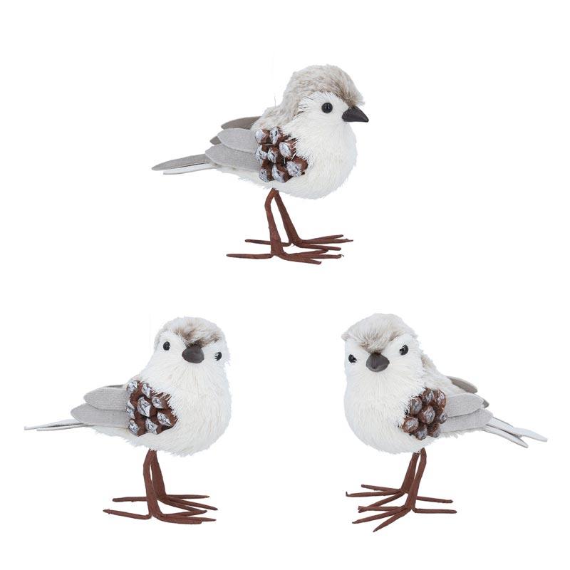 Gisela Graham White Bird with Cone (Assorted Designs) image 0