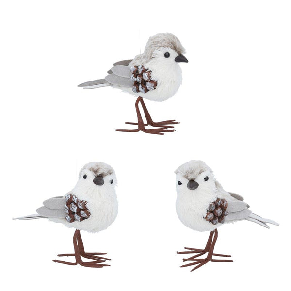 Gisela Graham White Bird with Cone (Assorted Designs) image 0