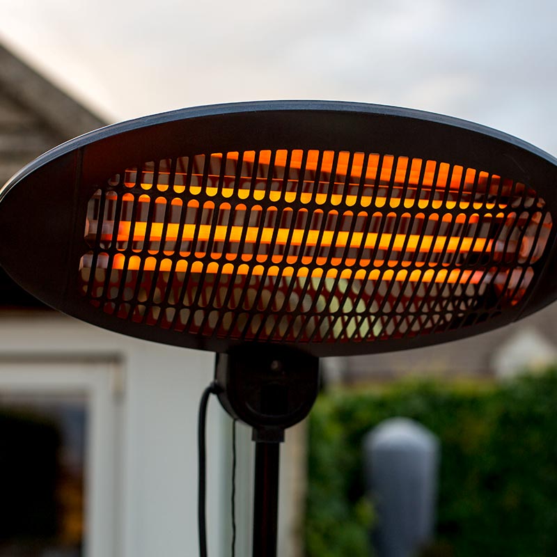 La Hacienda Black Quartz Adjustable Standing Heater image 0