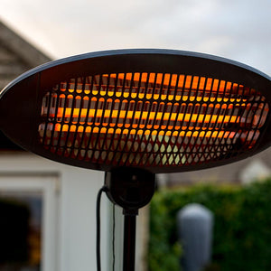 La Hacienda Black Quartz Adjustable Standing Heater image 1
