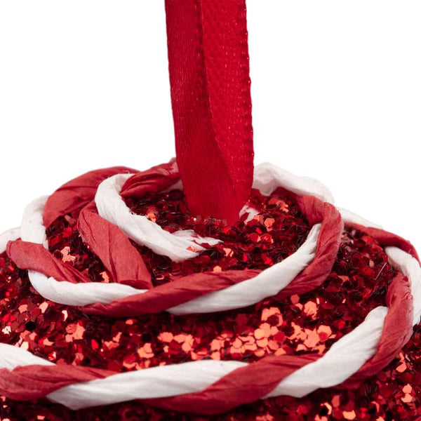 Decoris Large Foam Bauble with Candy Stripe Twists (Assorted Designs) image 2