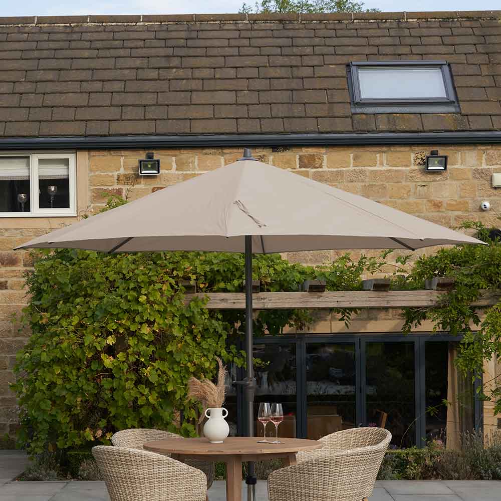 Platinum Riva 3.5m Round Crank Parasol – Taupe image 0