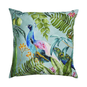 Evans Lichfield Peacock Outdoor Square Cushion, 43 x 43cm image 0