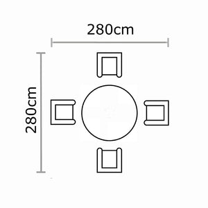 Bramblecrest Zurich 4 Seat Dining Set in Mocha with Round Table, 2.5m Parasol & Base image 7