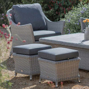 Bramblecrest Wentworth Garden Lounge Set with Dual Height Table in Pewter Rattan image 3