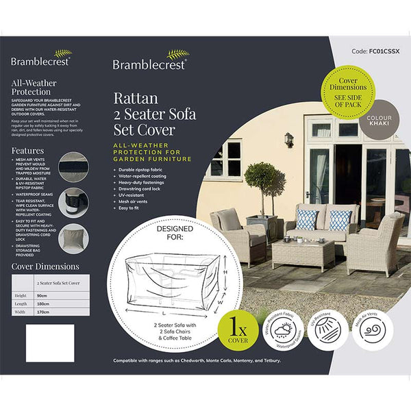 Bramblecrest Cover for Rattan Garden Lounge Set with 2 Seat Sofa and 2 Armchairs image 1