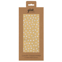 Glick Gold Stars Luxury Tissue Paper (Pack of 4) image 0