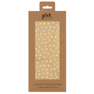 Glick Gold Stars Luxury Tissue Paper (Pack of 4) image 0