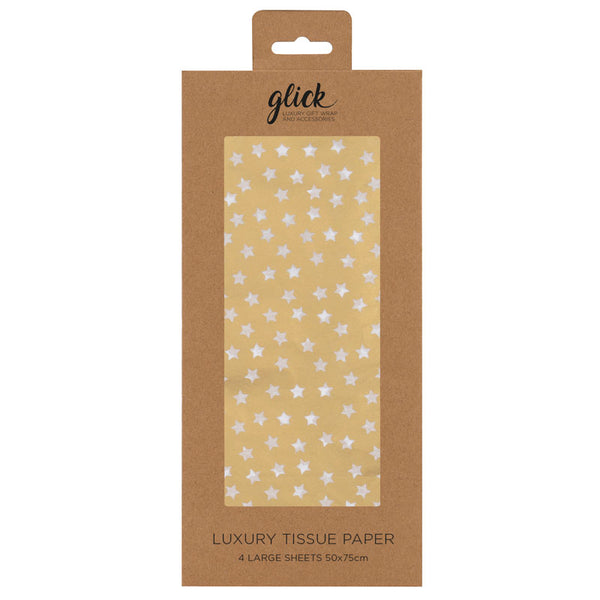 Glick Gold Stars Luxury Tissue Paper (Pack of 4) image 0
